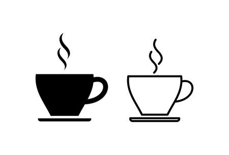 coffee cup icon set. cup a coffee icon vector.のイラスト素材