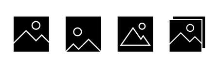Picture icon set. photo gallery icon symbolのイラスト素材