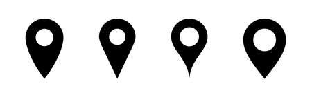 Pin icon set. Location icon vector. destination icon. map pinのイラスト素材