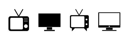 Tv icon set. television icon vectorのイラスト素材