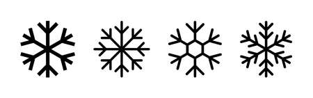 Snow icon set. snowflake icon vectorのイラスト素材