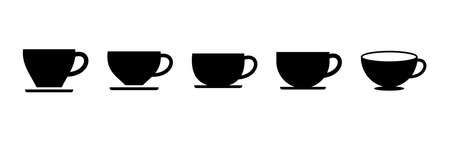 coffee cup icon set. cup a coffee icon vector.のイラスト素材