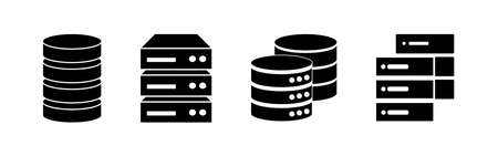 Database icon set. database vector iconのイラスト素材