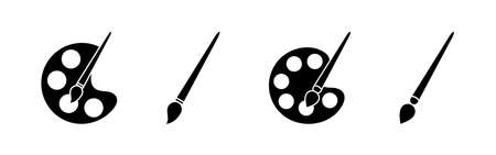 Paint icon set. paint brush icon vector. paint roller icon vectorのイラスト素材
