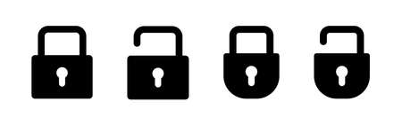 Lock icon set. Padlock icon vector. Encryption icon. Security symbolのイラスト素材