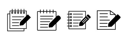 Note icon set. notepad icon vectorのイラスト素材