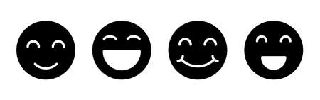 smile icon set. smile emoticon icon. feedbackのイラスト素材