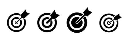 Target icon set. goal icon vector. target marketing icon vectorのイラスト素材