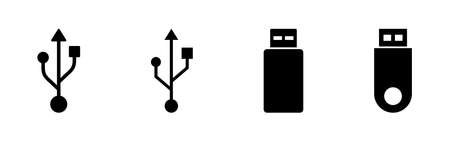 Usb icon set. Flash disk icon vector