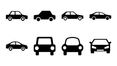Car icon set. car vector icon. small sedanのイラスト素材
