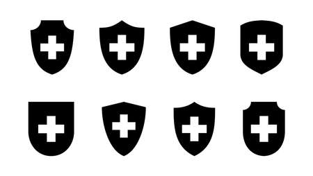 Health insurance icon set. Insurance health document iconのイラスト素材