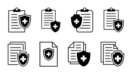 Medical insurance icon set. health insurance iconのイラスト素材