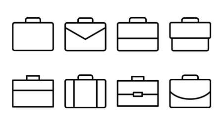 Briefcase icon set. suitcase icon. luggage symbol.のイラスト素材
