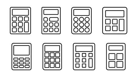 Calculator icon set. Accounting calculator icon. calculator vectorのイラスト素材