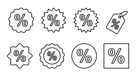 Discount icon set. Discount tag icon.のイラスト素材