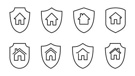 home insurance icon set. home protection iconのイラスト素材