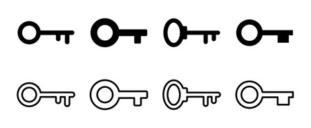 Key icon set. Key vector icon. Key symbolのイラスト素材