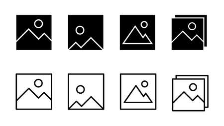 Picture icon set. photo gallery icon symbol