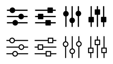 Setting Icon set. Cog Settings Icon Symbolのイラスト素材