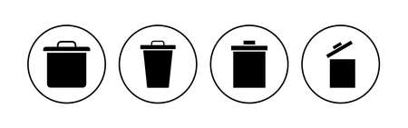 Trash icon set. trash can icon. delete icon vector. garbageのイラスト素材