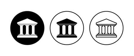 Bank icon set. bank vector icon, museum, universityのイラスト素材