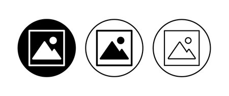 Picture icon set. photo gallery icon symbolのイラスト素材