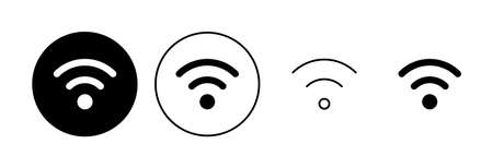 Wifi icon set. signal vector icon. Wireless  icon vectorのイラスト素材