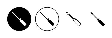 Screwdriver icon set. tools icon vector