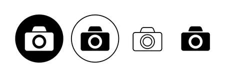 Camera icon set. photo camera icon. camera photography icon.のイラスト素材