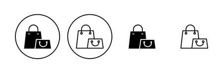Shopping bag icon set. shopping icon vectorのイラスト素材