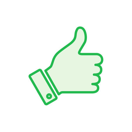 Thumbs up icon set. Hand like. Like icon vector.のイラスト素材