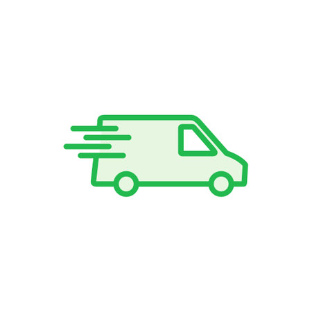 Fast shipping delivery truck icon set. Delivery truck icon. fast delivery iconのイラスト素材