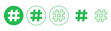 Hashtag icon set. hashtag symbolのイラスト素材