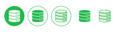 Database icon set. database vector iconのイラスト素材