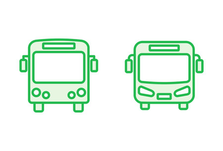 Bus icon set. bus vector iconのイラスト素材