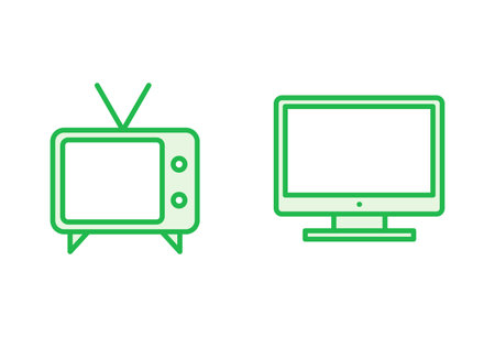 Tv icon set. television icon vectorのイラスト素材