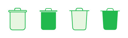 Trash icon set. trash can icon. delete icon vector. garbageのイラスト素材
