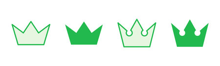 Crown icon set. crown vector iconのイラスト素材