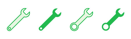 Wrench icon set. repair icon vector. tools icon vectorのイラスト素材