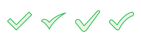 Check mark set. Check mark icon. Tick mark symbol vectorのイラスト素材