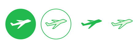 Plane icon set. Airplane icon vector. Flight transport symbol. Travel illustration. Holiday symbolのイラスト素材