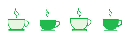 Coffee cup icon set. cup a coffee icon vector.のイラスト素材