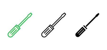 Screwdriver icon set. tools icon vectorのイラスト素材