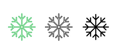 Snow icon set. snowflake icon vectorのイラスト素材
