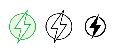 Power icon set. Power Switch Icon. Electric powerのイラスト素材
