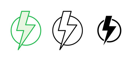 Power icon set. Power Switch Icon. Electric powerのイラスト素材