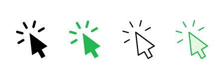 Click icon set. pointer arrow icon. cursor icon vectorのイラスト素材
