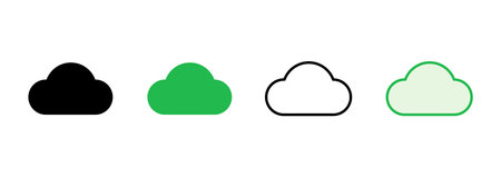 Cloud icon set. cloud vector iconのイラスト素材