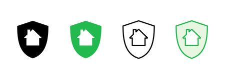 Home insurance icon set. home protection iconのイラスト素材