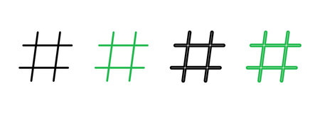 Hashtag icon set. hashtag symbolのイラスト素材